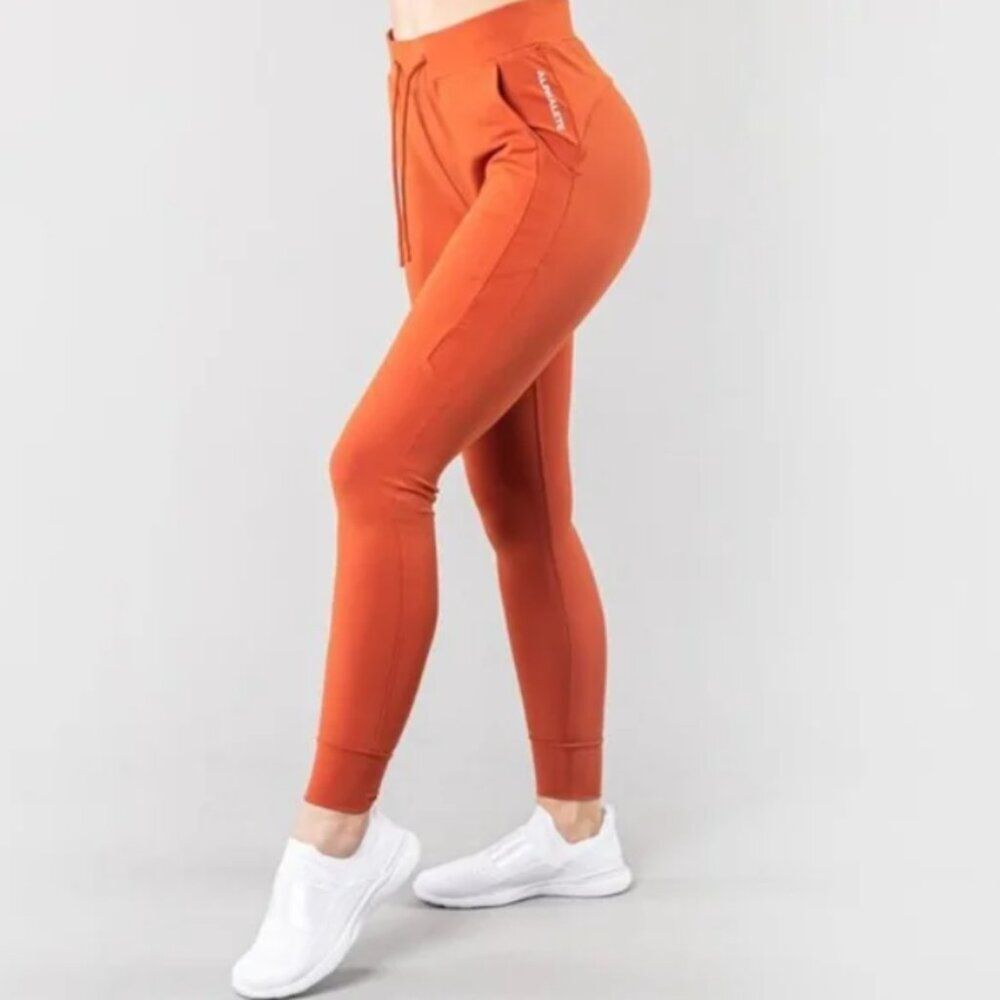 Alphalete Burnt Orange Premium V2 Jogger Pants with Pockets Size Small